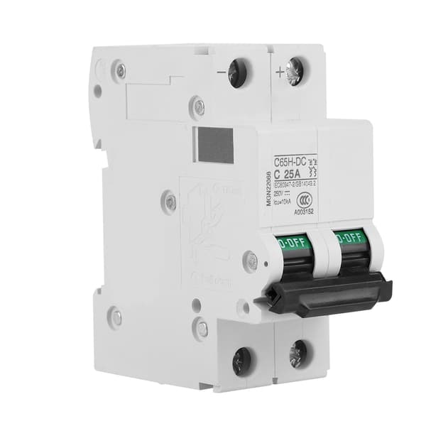 2P 250V Lavspændings DC Miniature Circuit Breaker til Solpanel Grid System 25A