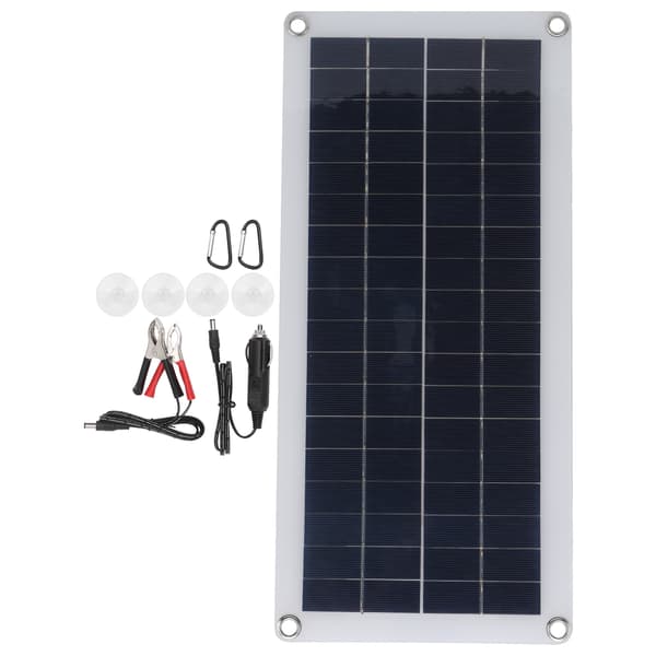 10W Polykrystallinsk Solcellepanel Dobbel Utgang Utendørs Camping Nødlader