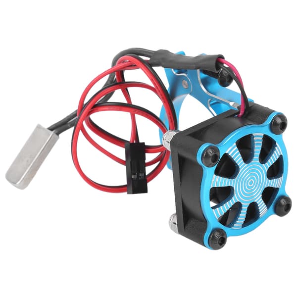 Motorkøleblæser køleplade med termisk sensor - blå, til RC modelbil 540 550 3650 3660