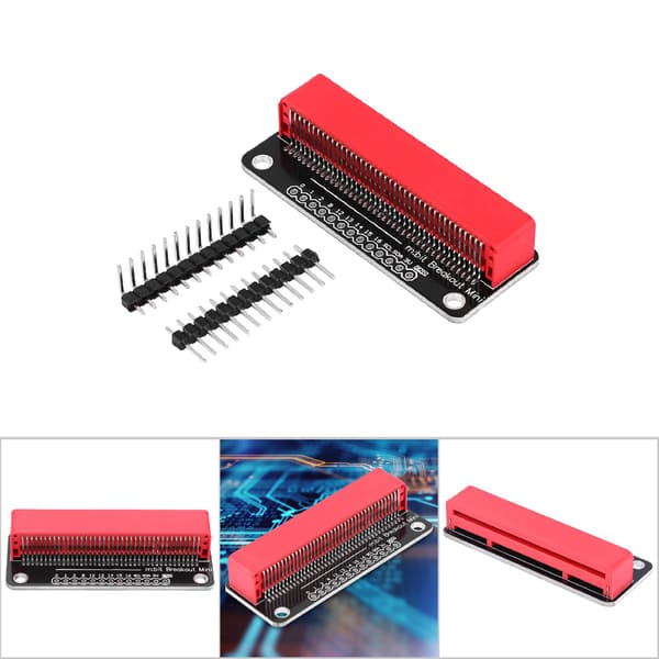 Guldpläterat förlängningskort MINI Microbit Komponenter Delar 2,54 mm Stift Röd
