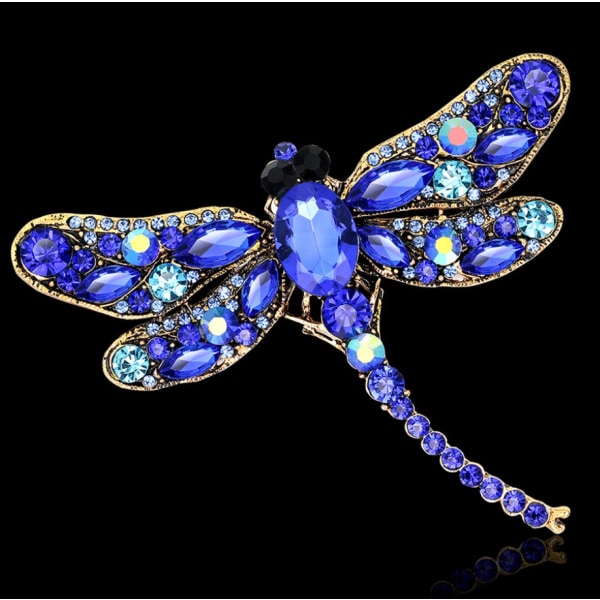 Vintage Big Dragonfly Brosch (blå)