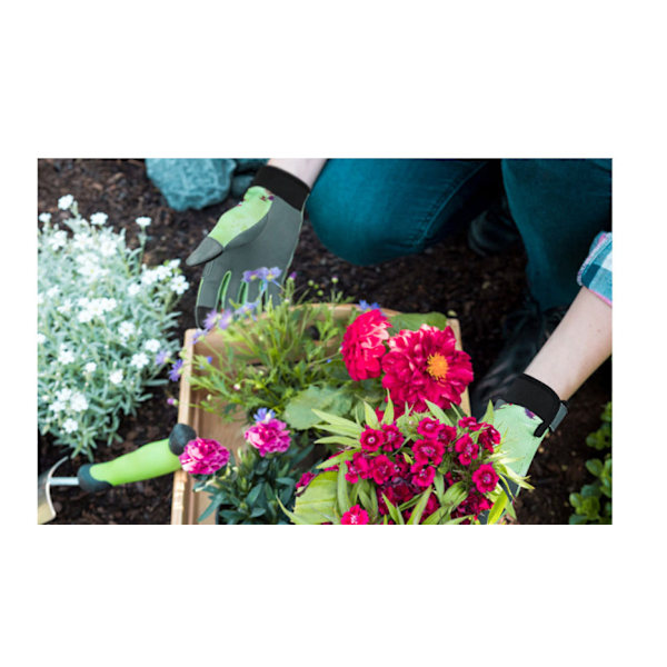 Neue Gartenhandschuhe aus Leder, Schaffell, verschleißfest, Touchscreen, Gartenarbeitshandschuhe (Grün L)