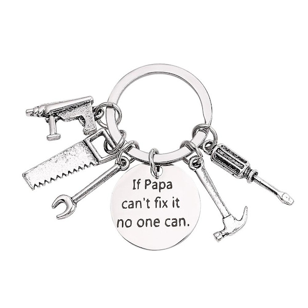 Creative Key Holder Hammer Pendant Letter Printing Nøgleringe Fixeringsværktøj Nøgleringe Ornamenter Fars Dag Craft Gift