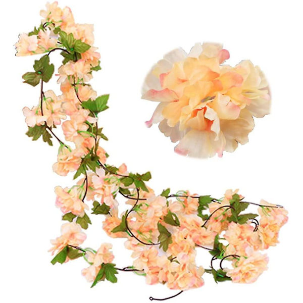 2 stk Simuleret kirsebærblomst rattan falsk blomst