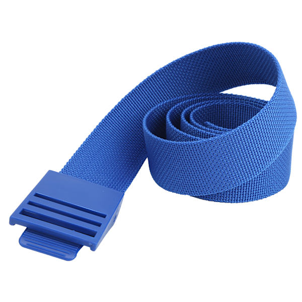 150 cm lett nylonbelte med plastspenne, blå