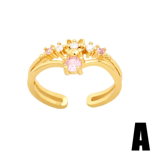 Ring Vintage Zircon Moon Star Modesmycken Ac10593 C