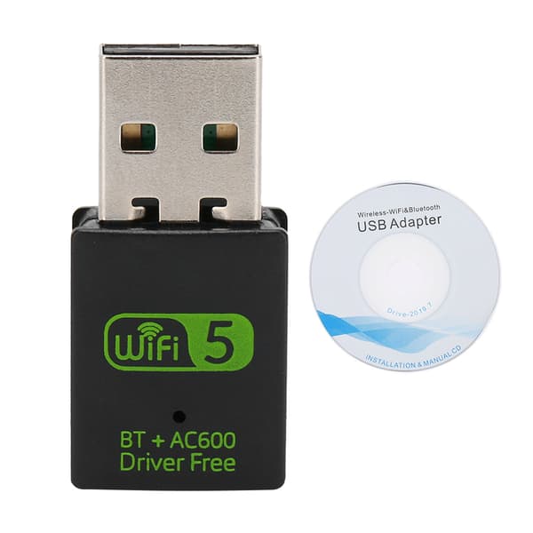 600MB WiFi Bluetooth 4 2 Dongle Trådløs Netværksadapter Gratis Driver 2 i 1 LAN Antenne Adapter RTL8821CU