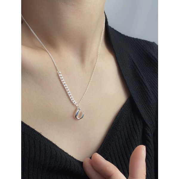 Halsband oregelbundet silver modesmycken Ac5153