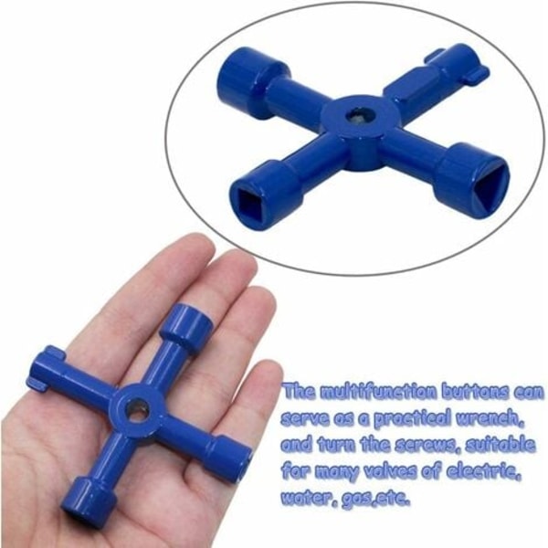 2 STK Universal Multifunktion Cross Triangle Key Skruetrækker til Elektrisk Tog Elevator Kabinet Ventil Legering Firkantet Trian