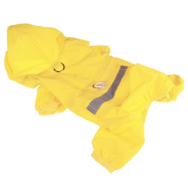 Hundekostume, samlet justerbar vandtæt hundejakke, med sikre reflekterende striber (XL, gul)