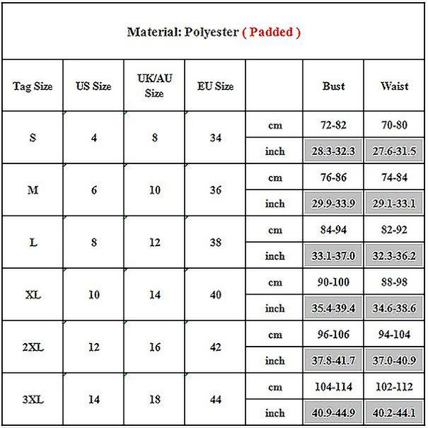 naisten set pehmustetut rintaliivit Push Up uimapuku uimapuku riimu uima-asut Rantavaatteet Black White 2XL