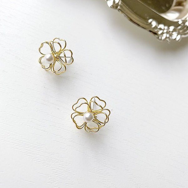Ørering Pearl Flower Stud Girls&#39; Modesmykker Ac3628 A113