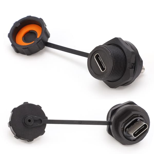 Vanntett USB-kontakt gjenget hunpanelmontering industrielt tilbehør E10TPC TF F