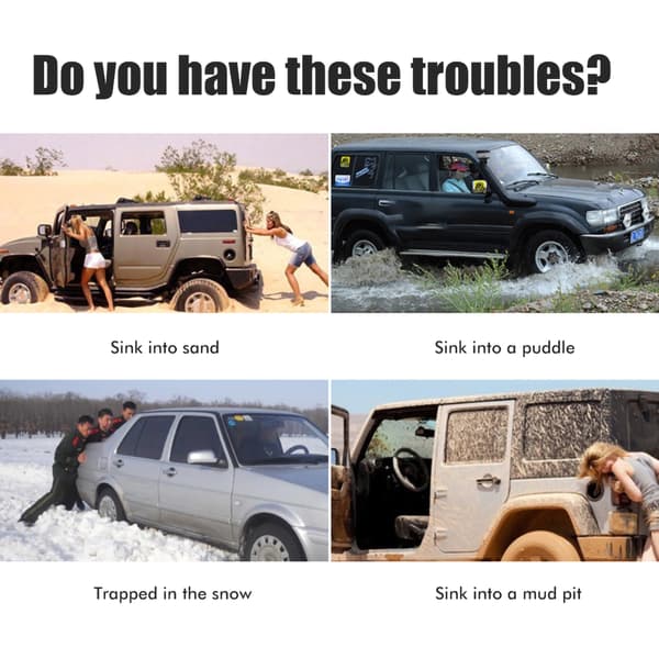 Bærbare trækkraftskinner til køretøjer til offroad mudder sand sne dæk