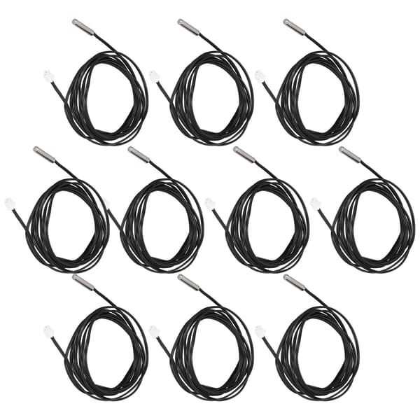 10 stk. NTC Termistor Temperatursensor Probe 5x25mm Sylindrisk Hode 2m Kabellengde 5K B3950