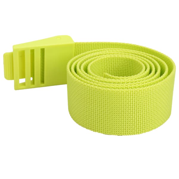 150 cm lett nylonbelte med plastspenne, lysegul