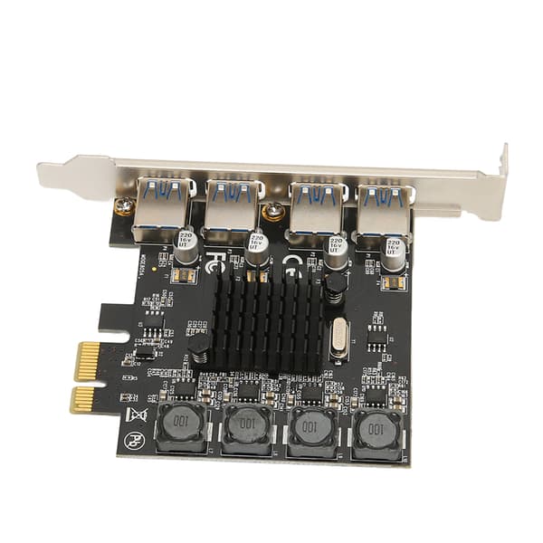 PCIe til USB 3.0 udvidelseskort 4 porte 5 Gbps højhastigheds selvforsynende hub til Windows Linux