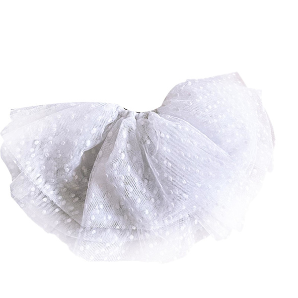 Mesh Polka Dot Girl Ponytail Ylisuuri hiussormus Joustavat hiussolmiot tytölle White Large