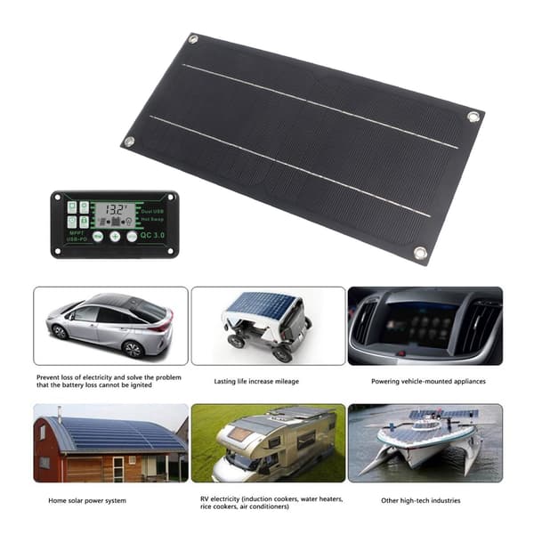 Solpanel monokristallint kisel för bil, husbil, flygplan, utomhus, jordbruk, plantering 600W 18V