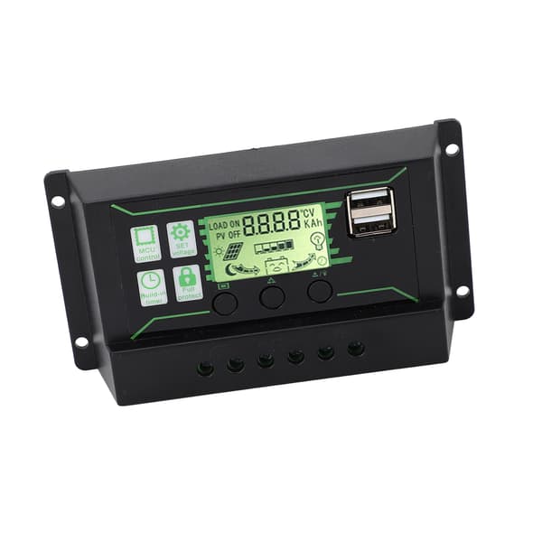 20A Solcellelader PWM 3-trinns USB-utgang 12V 24V Solpanelregulator