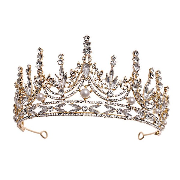 Brudkrona Huvudbonader För Kvinnor Flickor Prinsessan Bröllop Födelsedag Huvudbonad Rhinestones Retro Lyx