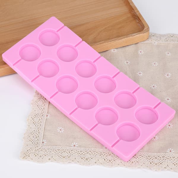 Rund Silikon Lollipop Form Bakke til Slik og Chokolade