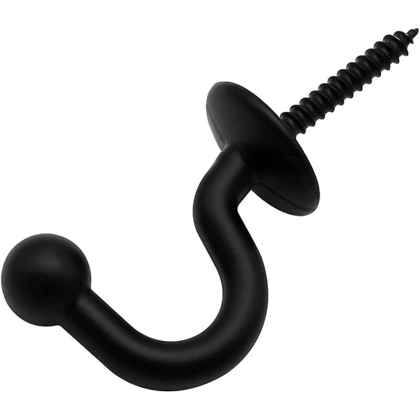 Sæt med 4 gardinkroge 64mm sort metal bindebånd Vægmonteret gardin Holdback U Design Gardin Tieback Multifunktionel til at samle gardiner og han