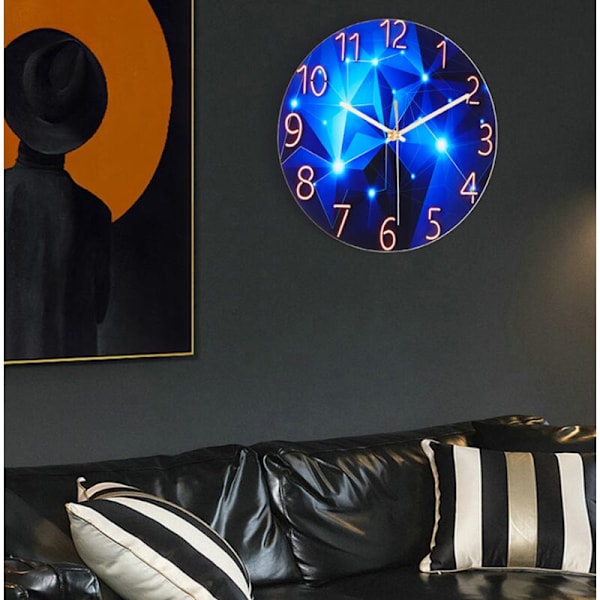 Modern Silent Quartz Väggklocka 30 cm Batteridriven, för sovrum, hem, kök, sovrum, kontor, skola