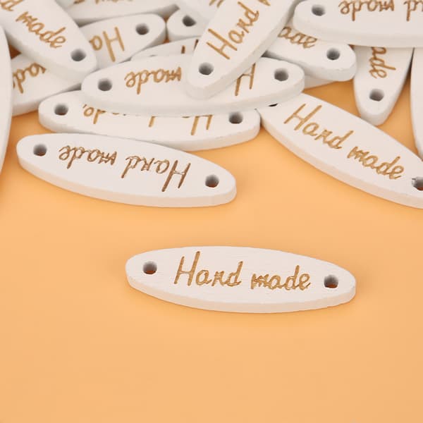 Træknapper med 2 huller - 100 stk, håndlavede, oval form, til syning, gør-det-selv, scrapbooking, håndværk