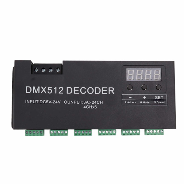 24-kanals DMX-dekoder Digitalt display RGBW DMX512 lysdæmperdriver LED-controller scenebar DC5V til 24V