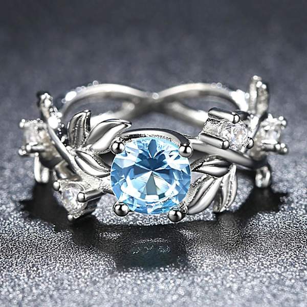 Kvinder Ring Blomster Design Alle Match Tilbehør Mode Sød Rhinestone Vielsesring Til Fest Green US 11