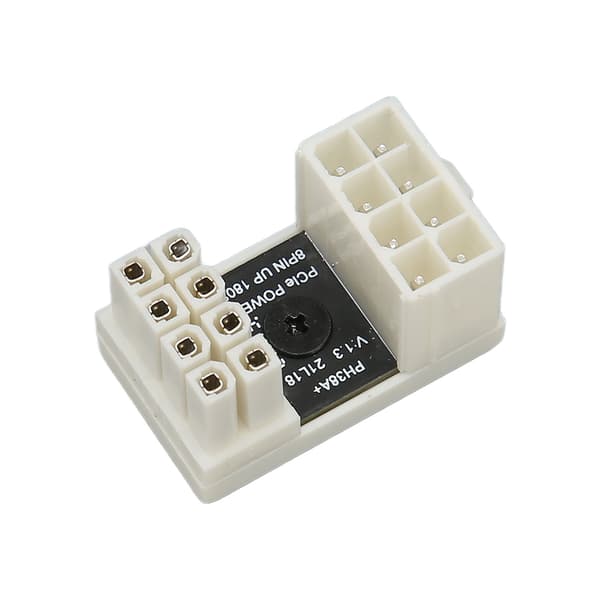 GPU PCIe-kontakt vit 8-stift 180 grader ABS-skal tjock koppar grafikkort strömkontakt för stationär dator typ A