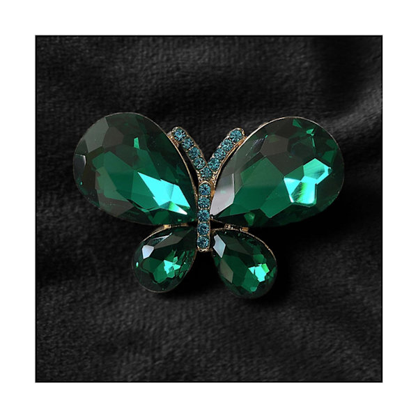 Crystal Butterfly Personlig Legering Corsage Smycken present för kvinnor flickor Green