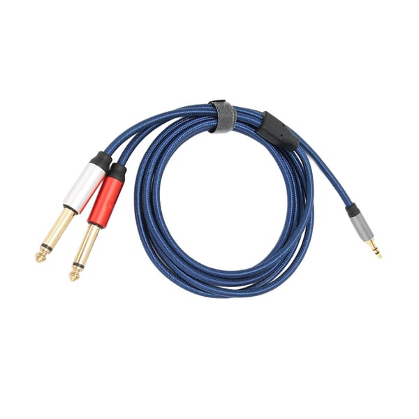 3,5 mm til 2x6,35 mm Stereo Lydkabel Guldbelagt Mono til RV
