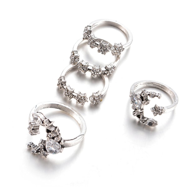 5st Ring Lätt Rhinestones Legering Legering Finger Ring För Club