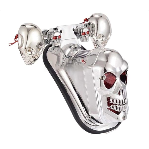 Universal Chrome Skeleton Style Bagbremse Køre- og Blinklys til Motorcykler