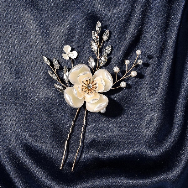 Gammal stil hårnål Pearl hårnål Super Fairy Flower hår Klassisk hårnål Gold