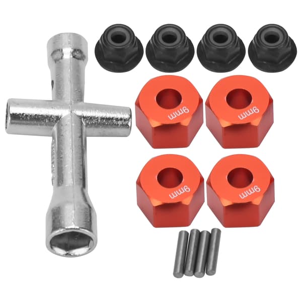 12mm Hex Adapter 9mm Tjock M4 Fläns Låsmutter Kryssnyckel Set för 1 10 RC Bil