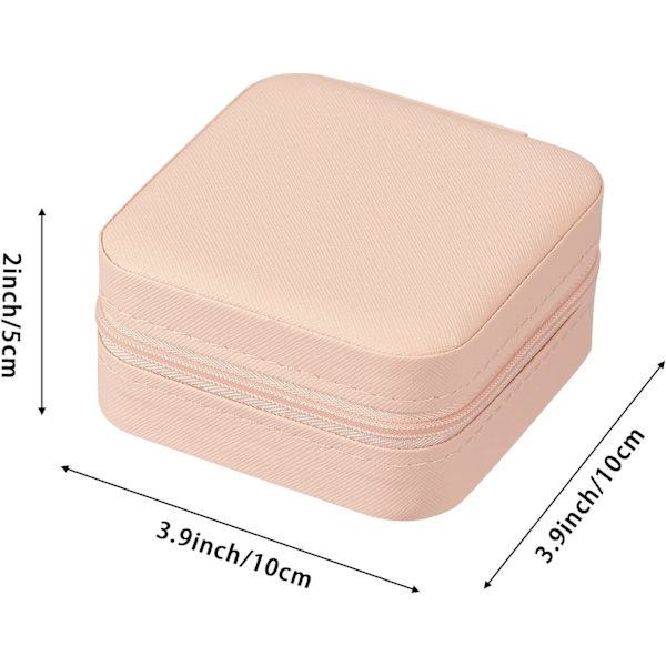 Lille pink PU læder smykkeskrin, rejse bærbar smykkeskrin til ringe, vedhæng, øreringe, halskæder, armbånd orgel