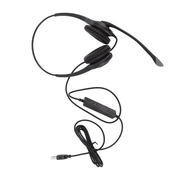 Støyreduserende USB-headset med mikrofon for PC Ergonomisk Klar Samtale Volumkontroll