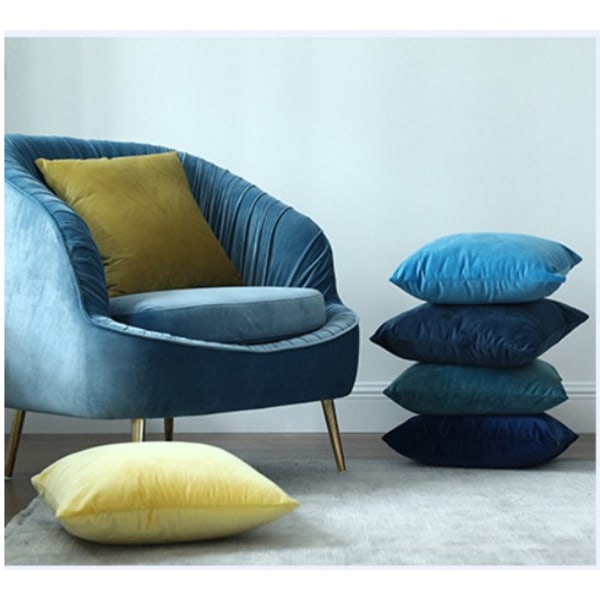 Nordic home fløjlspudebetræk i ensfarvet hollandsk fløjlspudebetræk (50# blåt pudebetræk 45*45cm),