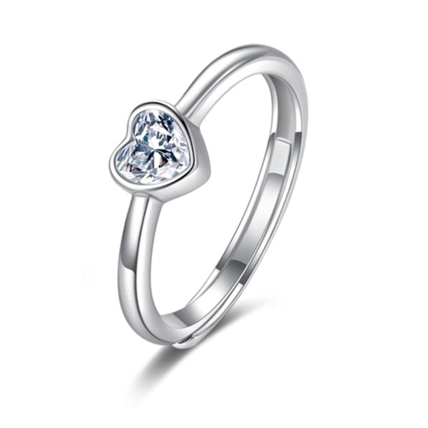 Par Knuckle Ring Set Strass Hjärtform Öppning Matchande Par Ring Set Födelsedagspresent Womens