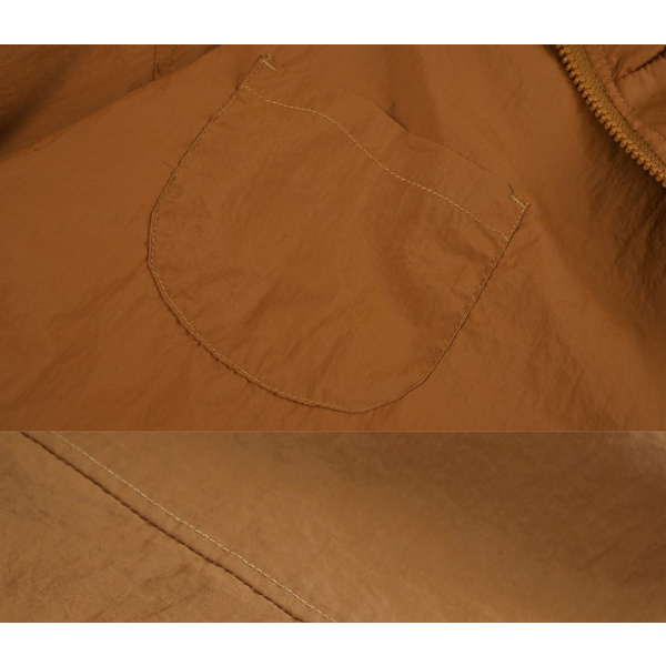 Enfärgad kort trenchcoat med huva (Orange XL)