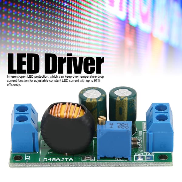 LD48AJTA LED Driver Modul 72W DC 6-50V 1-3A PWM Regulator 2A 6-16V med Terminal