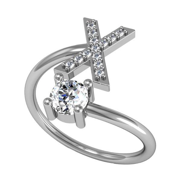 Ring Justerbar Open End Koppar Brev Kvinnor Finger Smycken För Dejting M