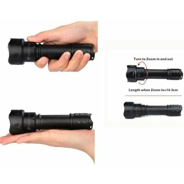 IR lommelygte lommelygte 850nm Infrarødt lys Night Vision Vandtæt Zoombar Night Vision Lampe 5W Kan bruges nattesyn