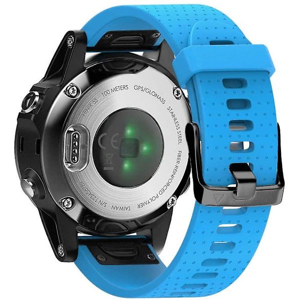 Garmin Fenix6S rem, (belagt sort spænde) Himmelblå