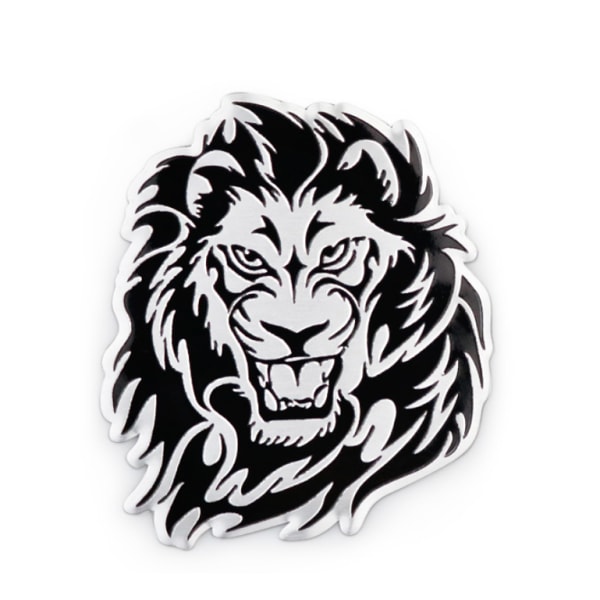 Personliga djurklistermärken Roliga kroppsdekaler Metal Lion Head and Tail Stickers Slumpmässiga dekaler (oregelbunden Lion Fil Tag)
