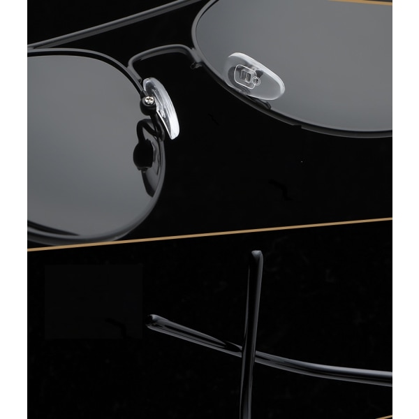 Solglasögon i polariserad metall för män Black frame, black and gray piece
