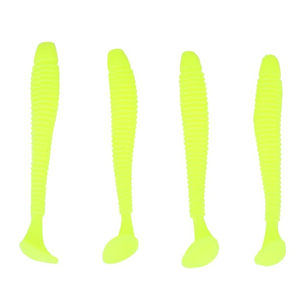 50 stk. 5 cm bløde plastikfiskelokker Grub Tail Baits Tackle Tilbehør Gul